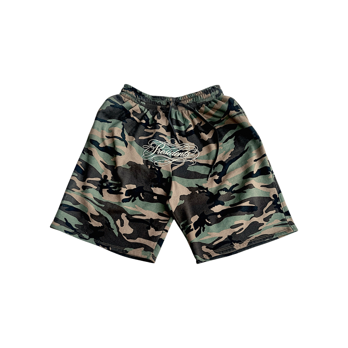 Presidents Cursive Camo Shorts